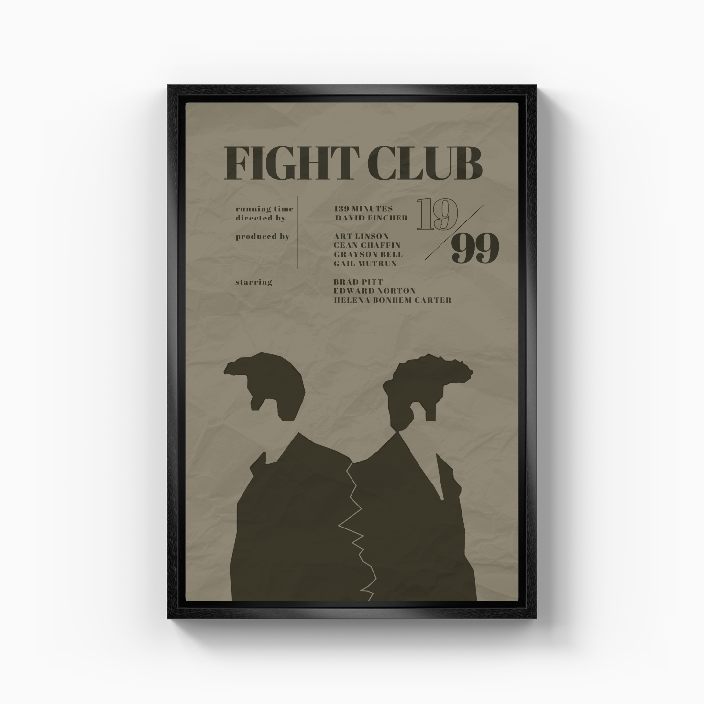 Fight Club Minimalist Poster - Canvas Print