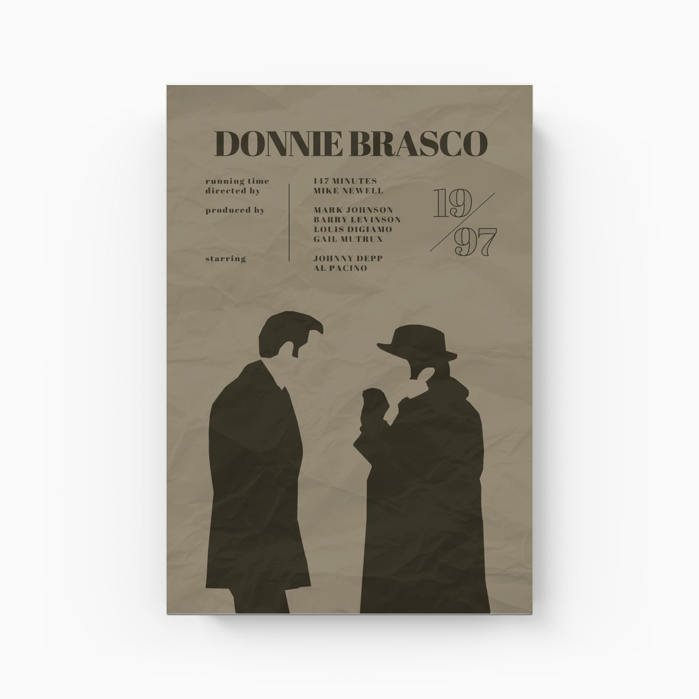 Donnie Brasco Minimalist Poster - Canvas Print