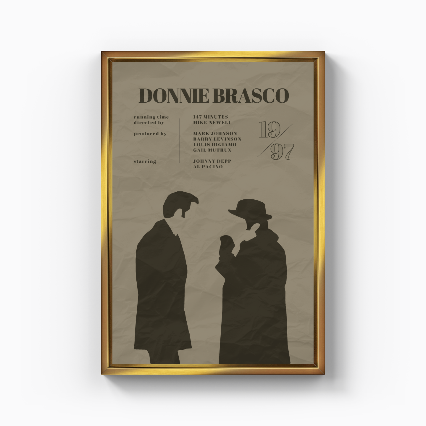 Donnie Brasco Minimalist Poster - Canvas Print