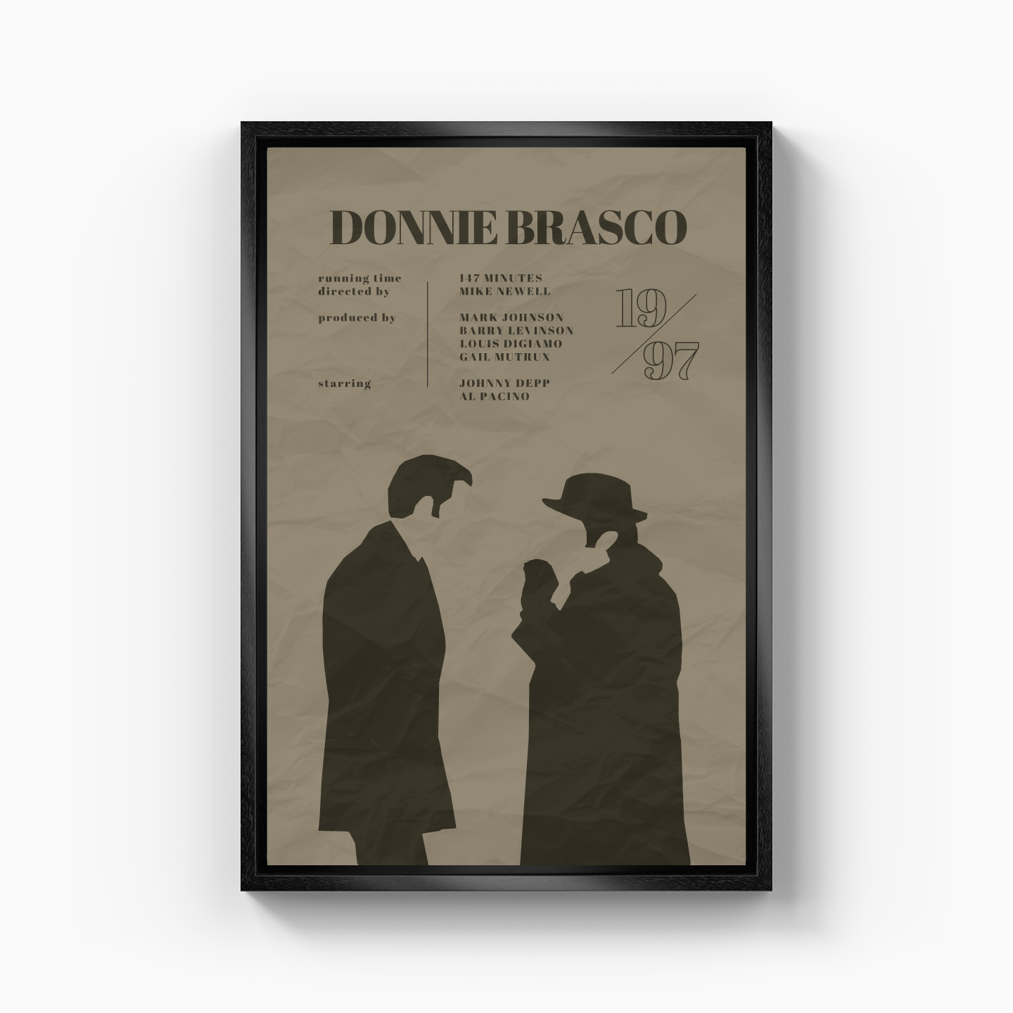 Donnie Brasco Minimalist Poster - Canvas Print