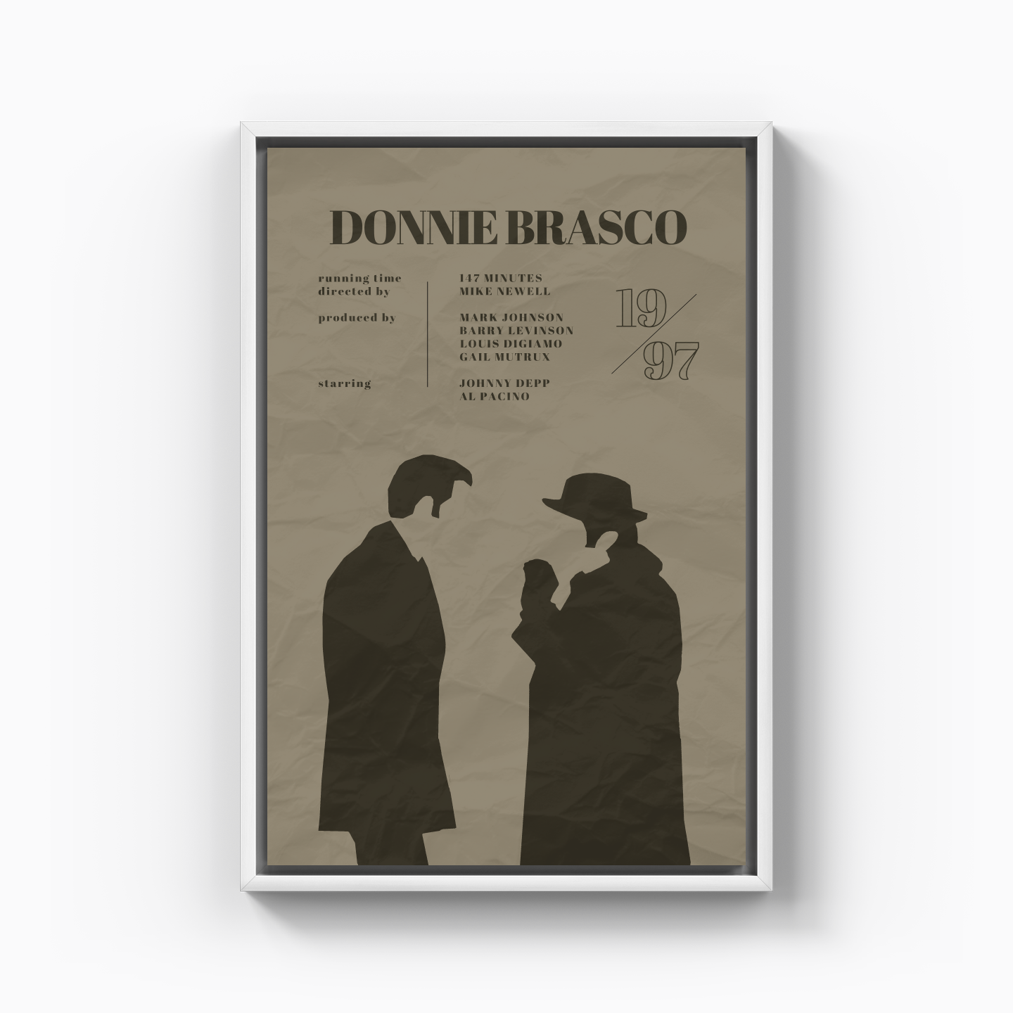 Donnie Brasco Minimalist Poster - Canvas Print