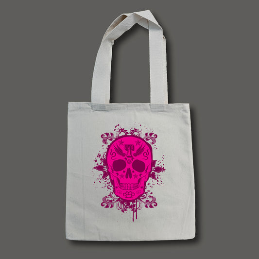 Pink Gang Skull - Kanvas Çanta