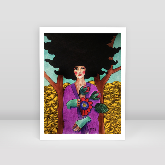 she is humming a tune - Art Print