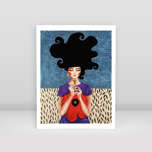 she is waiting inside - Art Print