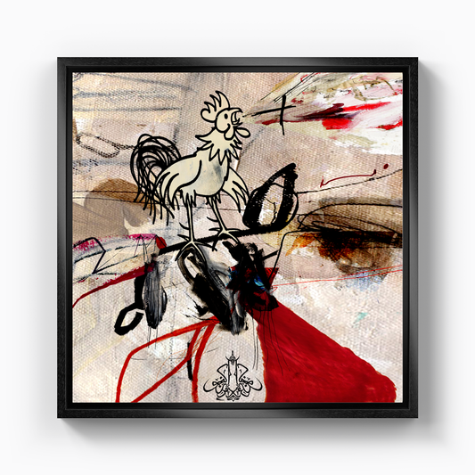 Early Crowing Rooster - Canvas Painting