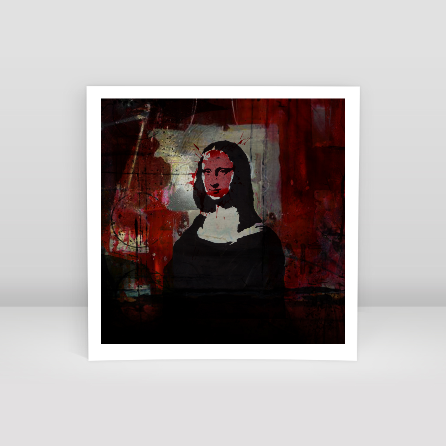 Urbaine Stencil mona lisa - Art Print