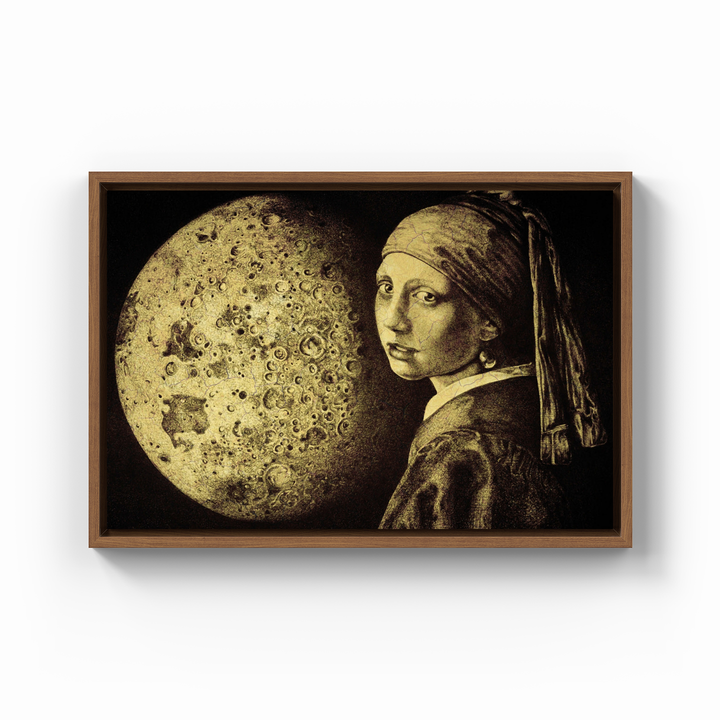 Girl with Moon and Pearl Earring - Canvas Painting