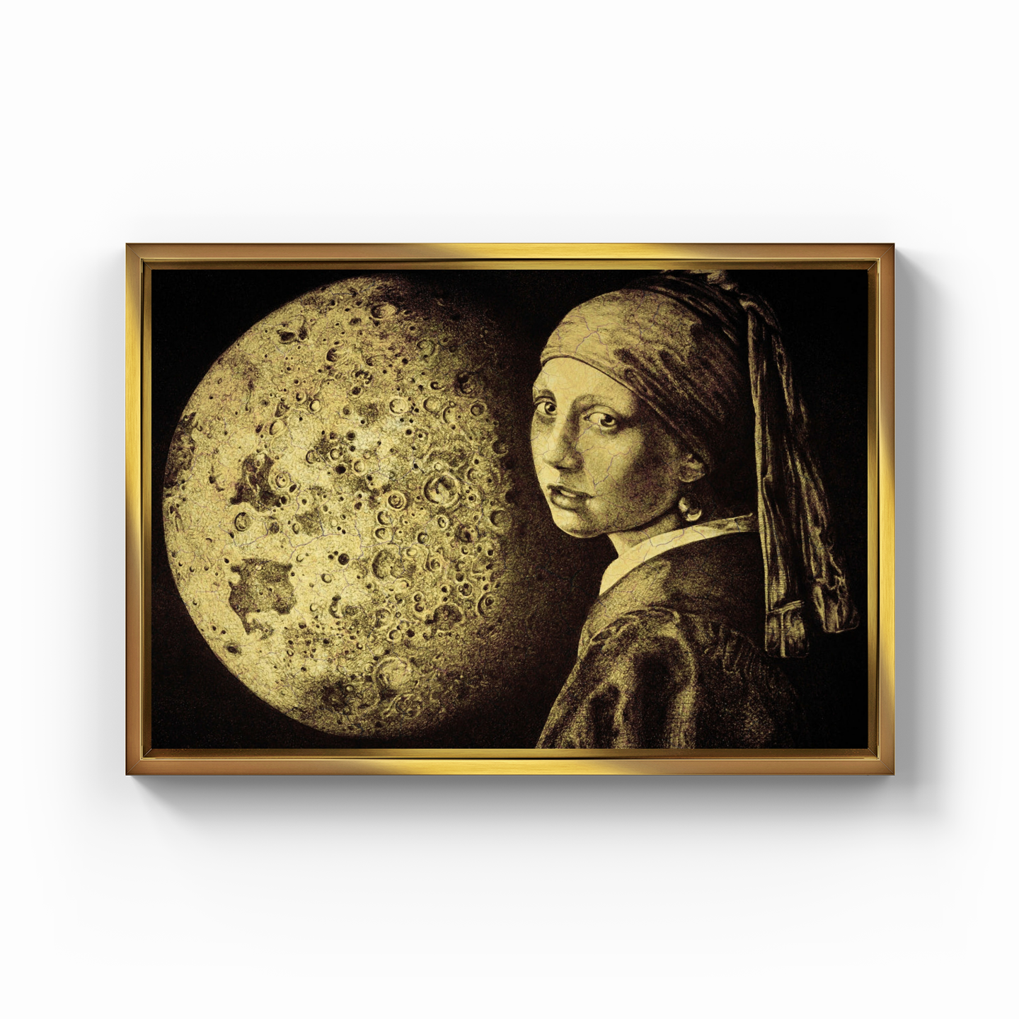 Girl with Moon and Pearl Earring - Canvas Painting