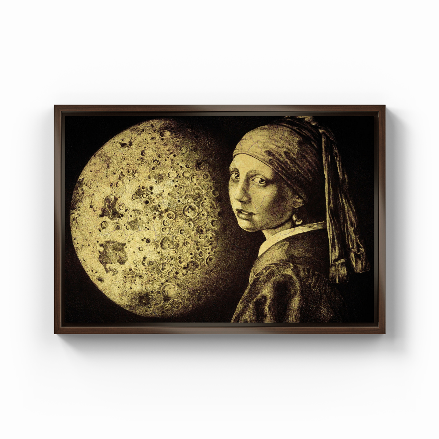 Girl with Moon and Pearl Earring - Canvas Painting