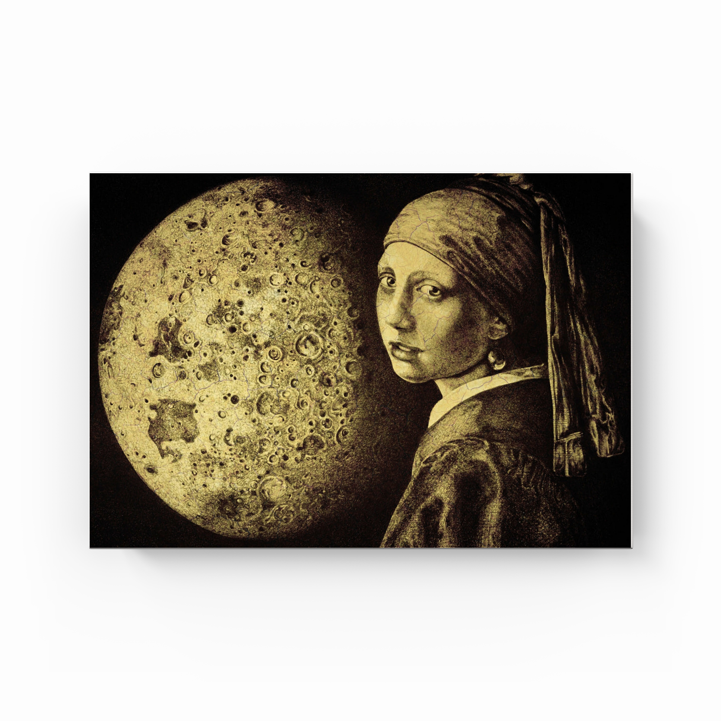 Girl with Moon and Pearl Earring - Canvas Painting