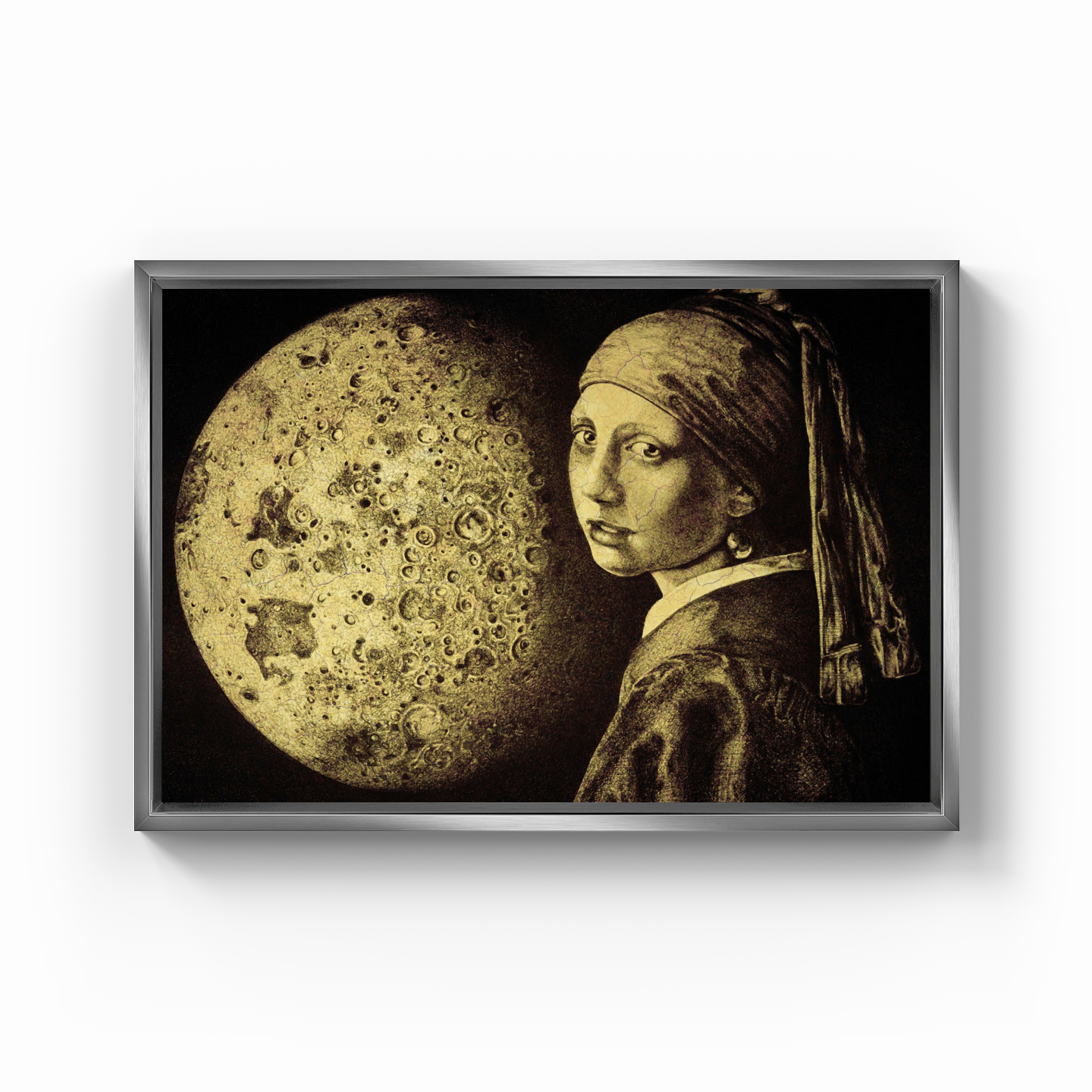 Girl with Moon and Pearl Earring - Canvas Painting