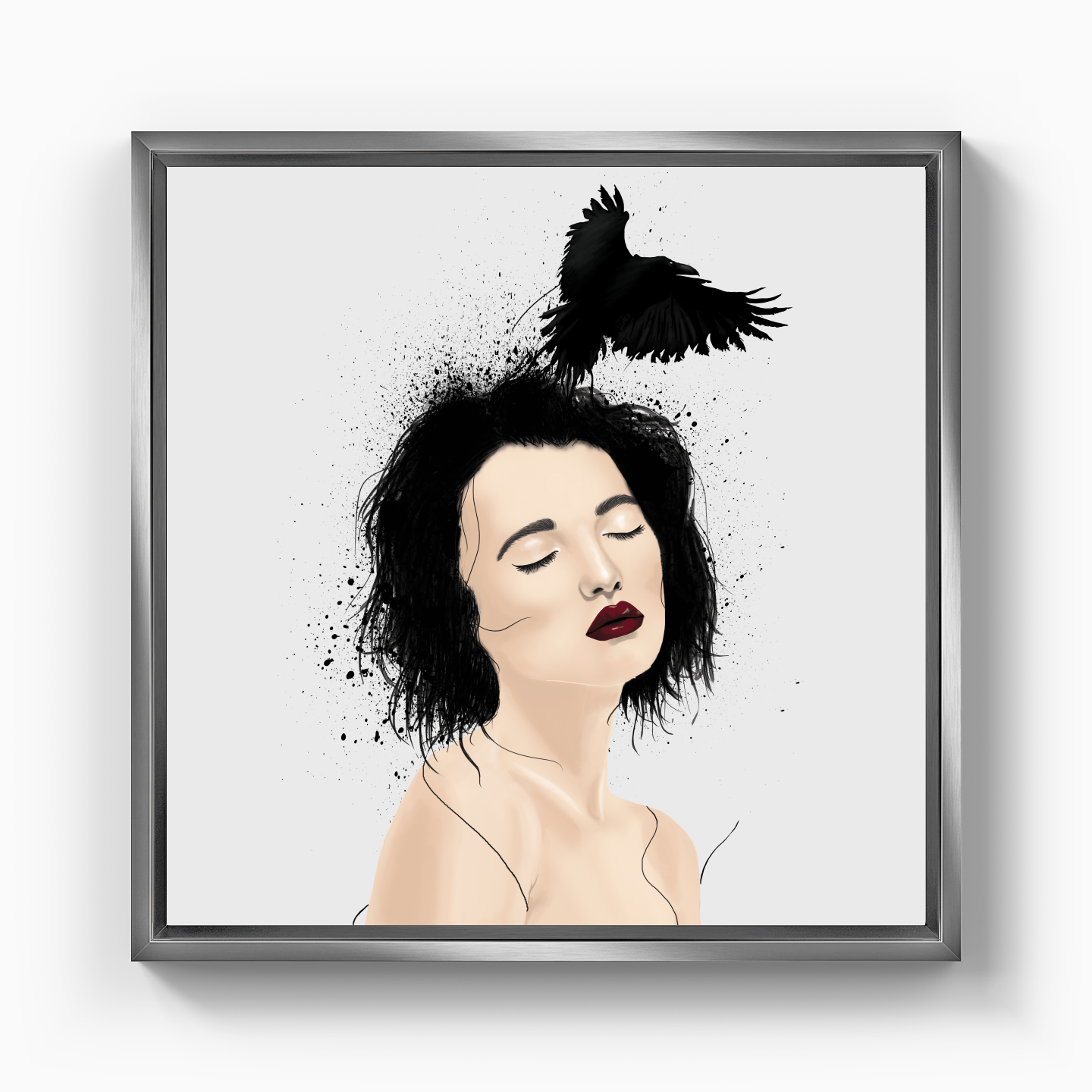 crow lady - Canvas Print