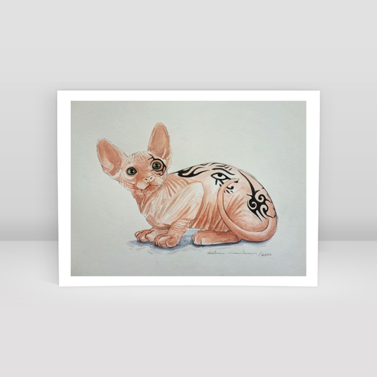 Sphinx cat tattoo - Art Print