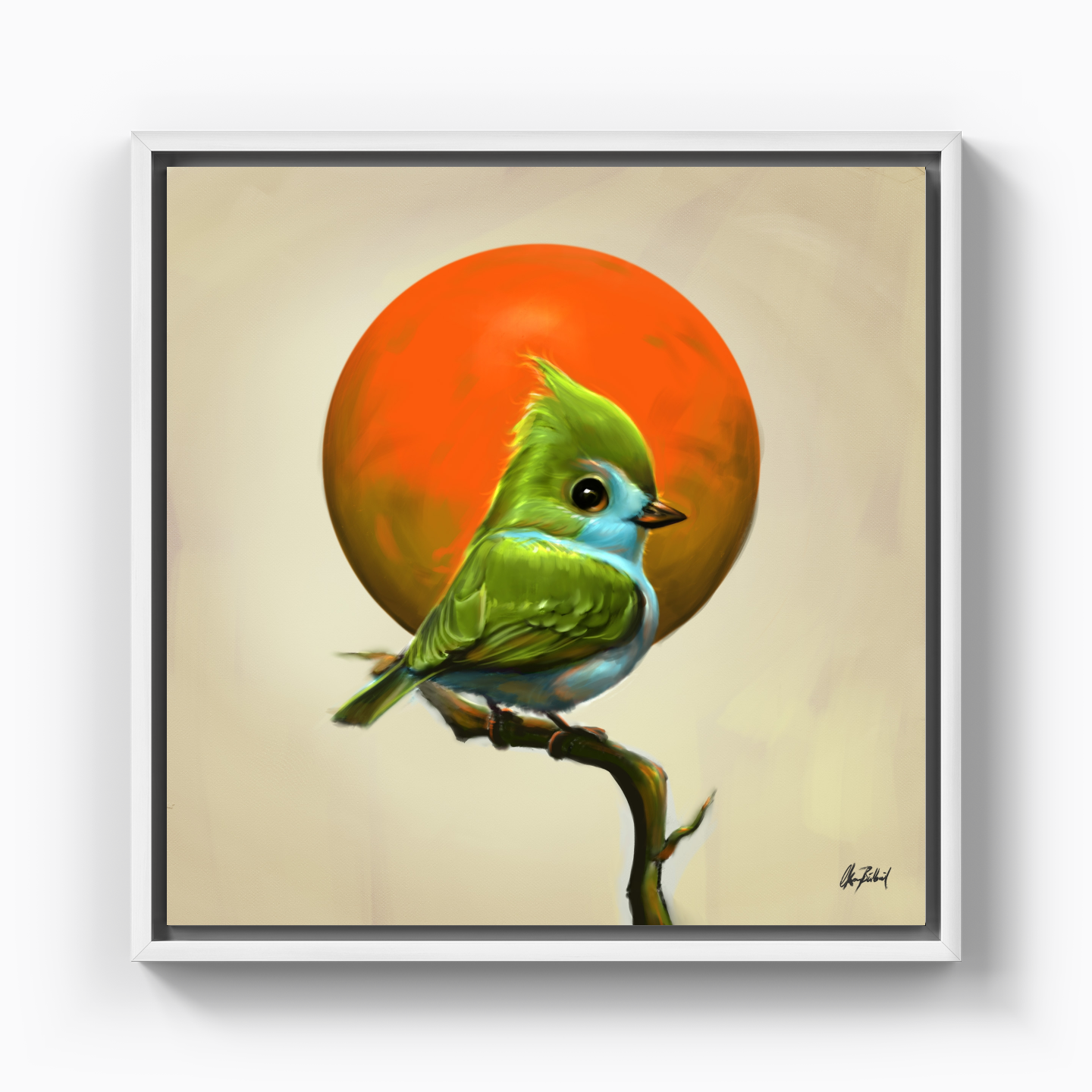 Green bird - Canvas Painting