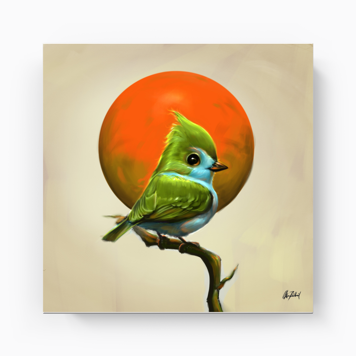 Green bird - Canvas Painting