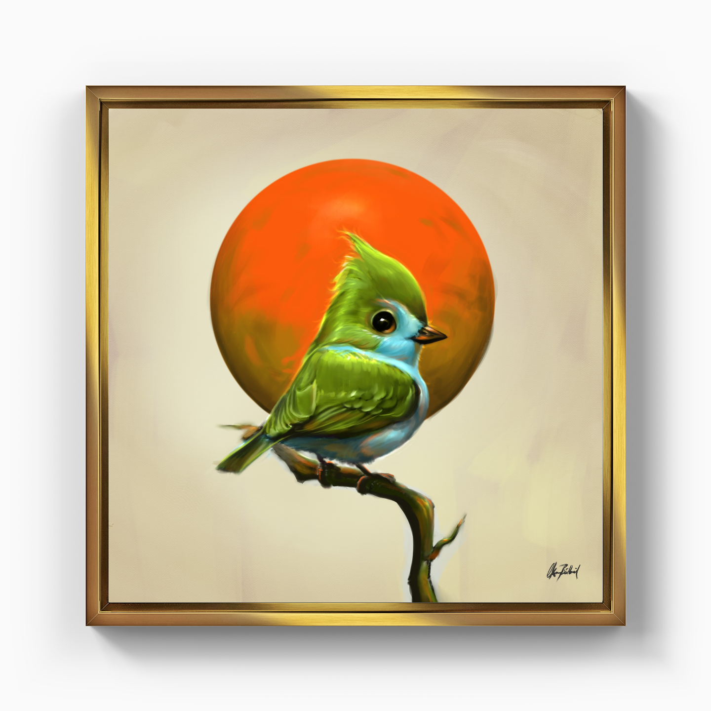 Green bird - Canvas Painting