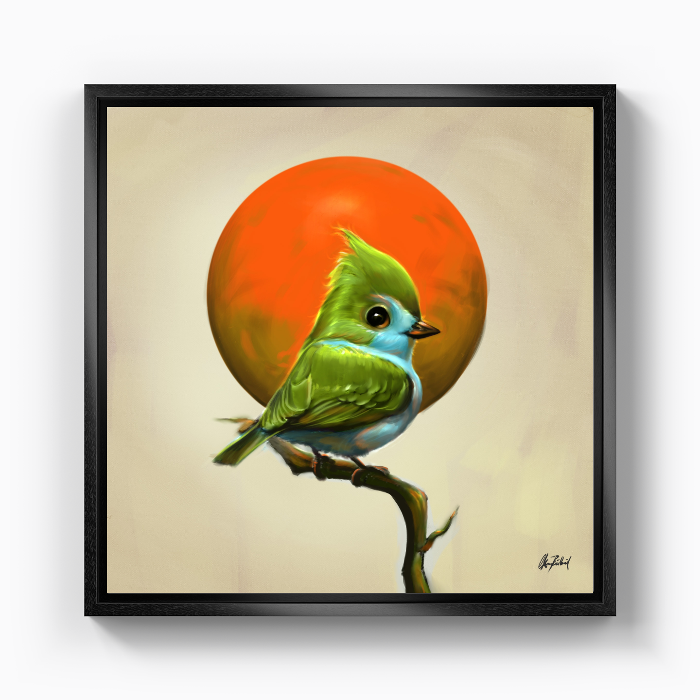 Green bird - Canvas Painting