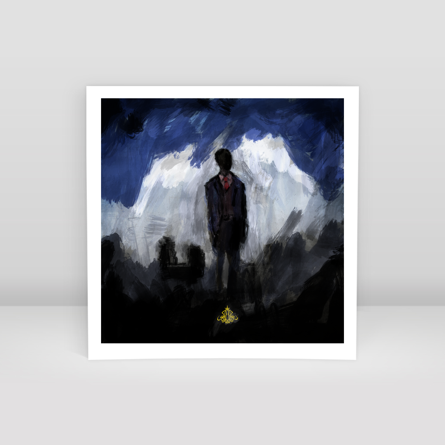 Blue Man Standing - Art Print