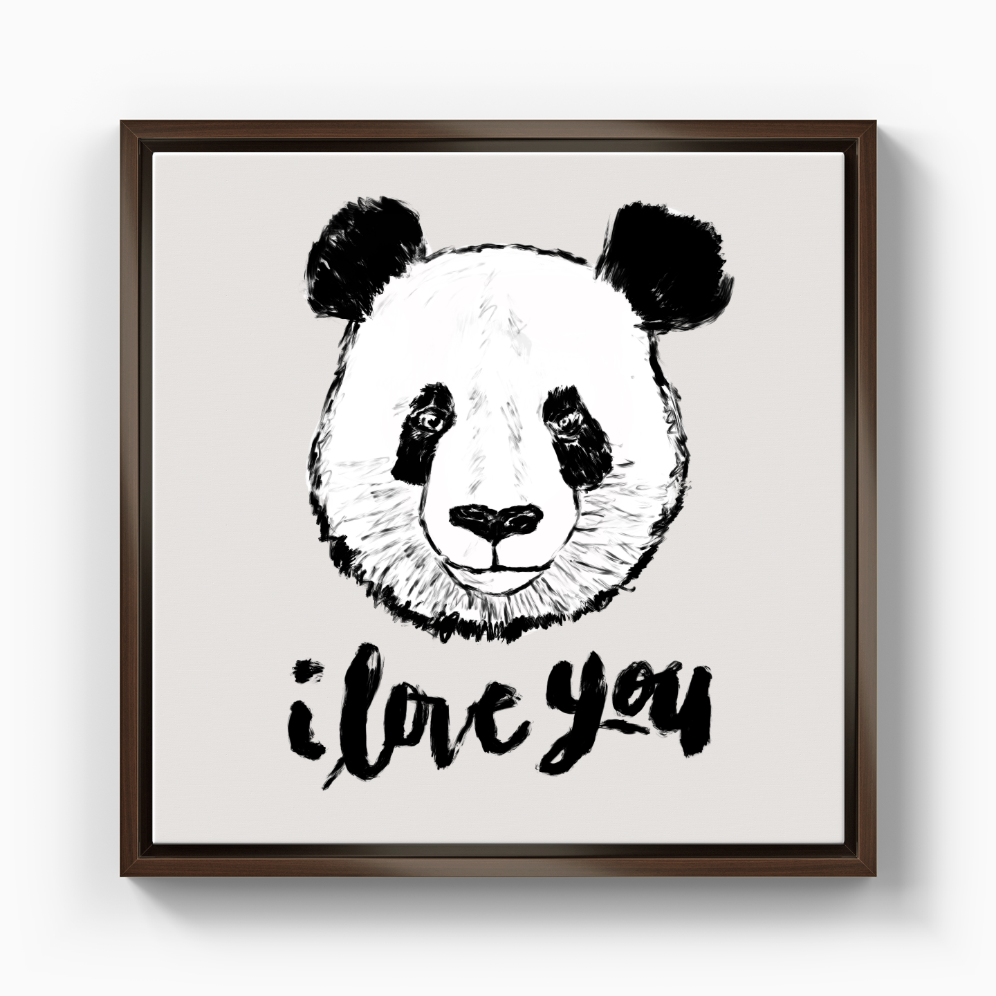 I love u panda - Canvas Painting