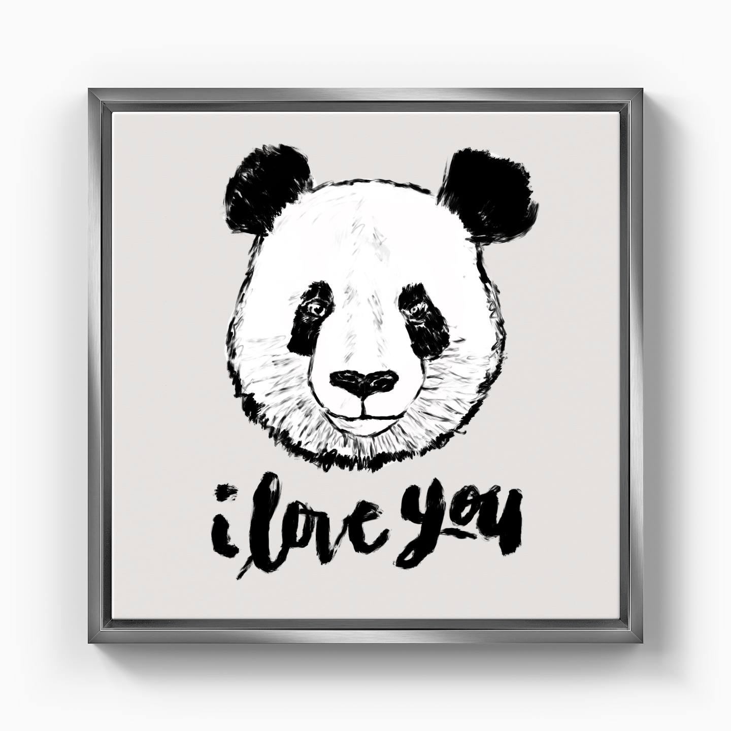 I love u panda - Canvas Painting