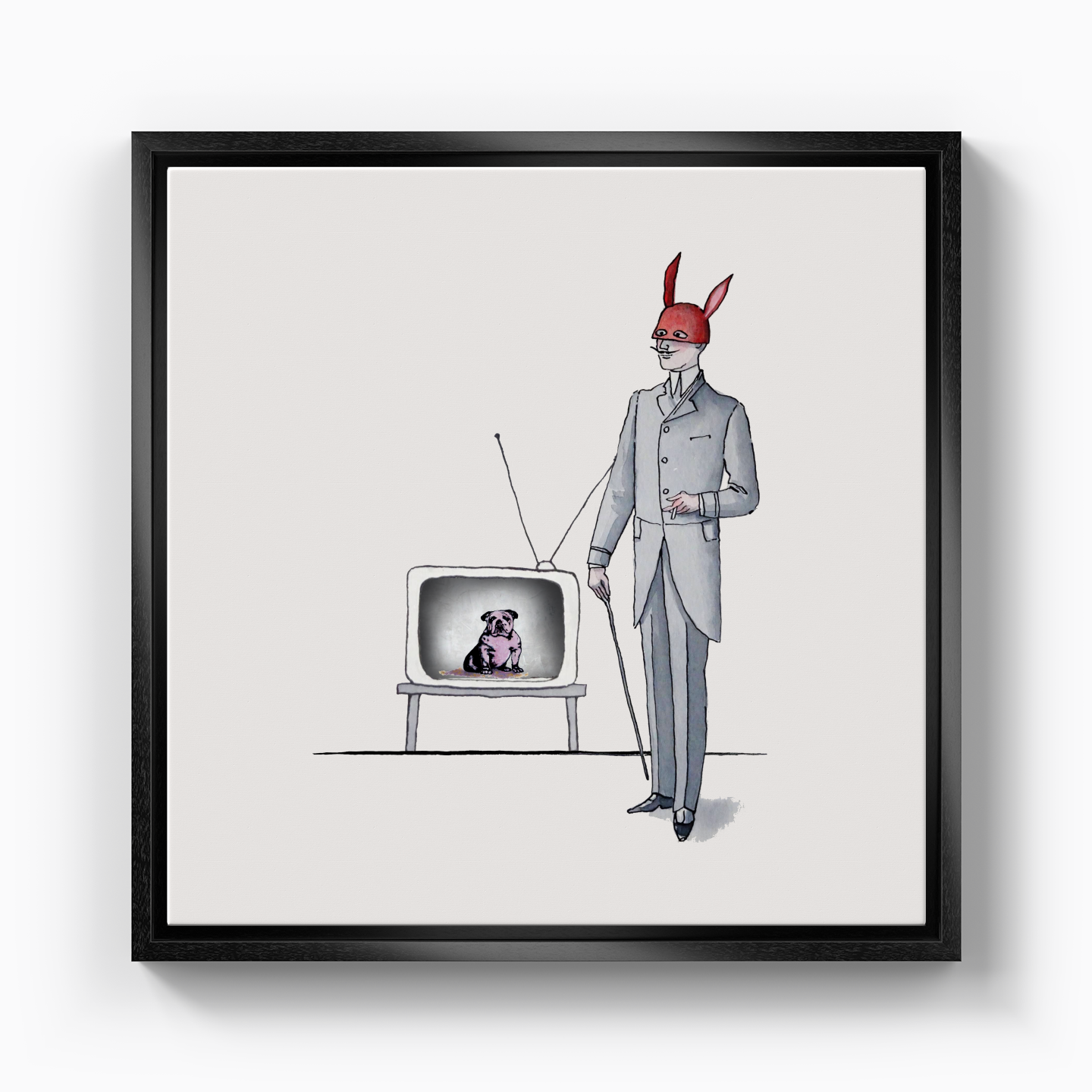 Mr Red and Doggy TV - Canvas Print