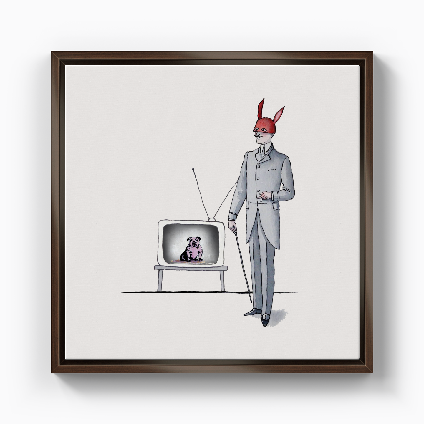 Mr Red and Doggy TV - Canvas Print