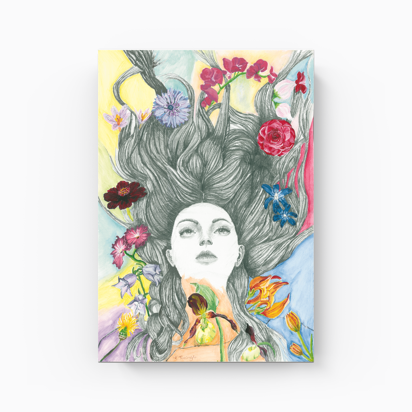 Unfading Faces and Flowers - Canvas Painting