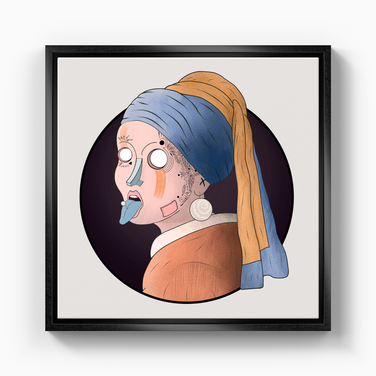 Girl with Pearl Piercing - Canvas Print