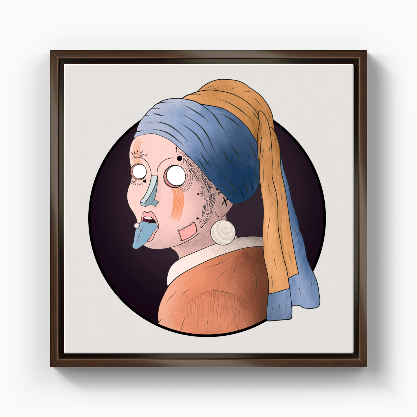 Girl with Pearl Piercing - Canvas Print