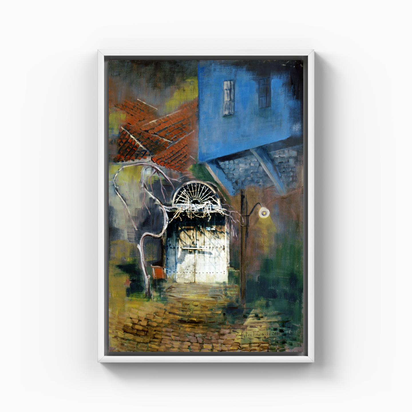 House with White Door - Canvas Print