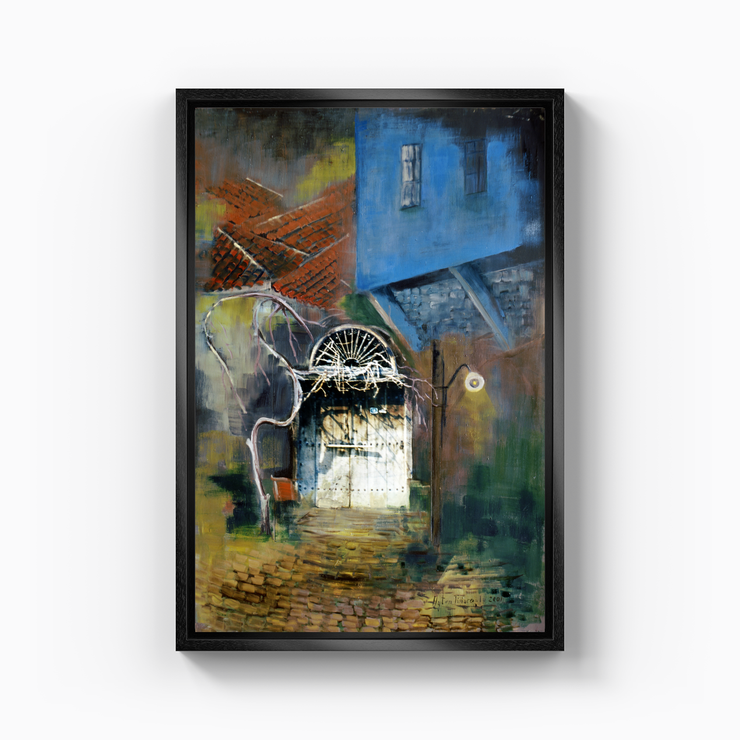 House with White Door - Canvas Print