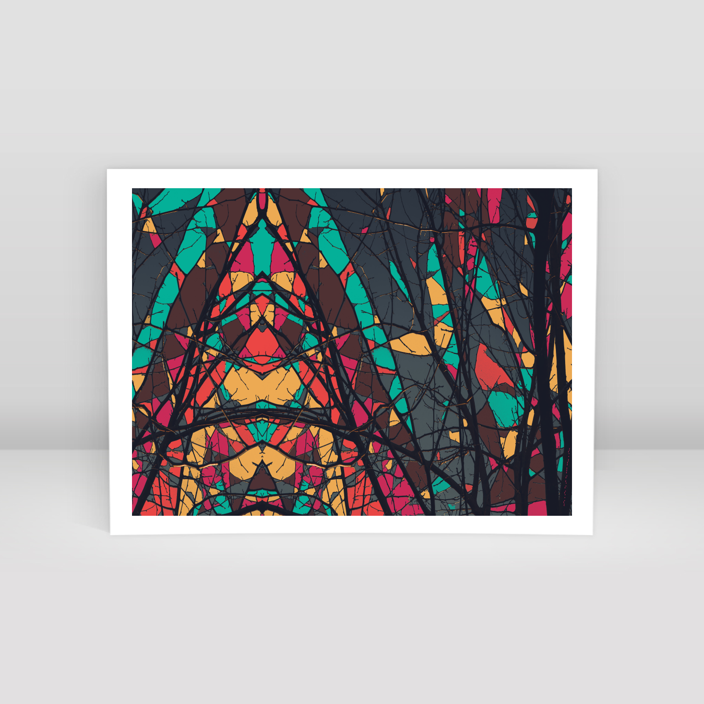 Symmetry Tree Branch Forest Expressionist Abstract Landscape No 28 - Art Print