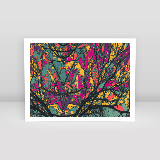 Symmetry Tree Branch Forest Expressionist Abstract Landscape No 29 - Art Print