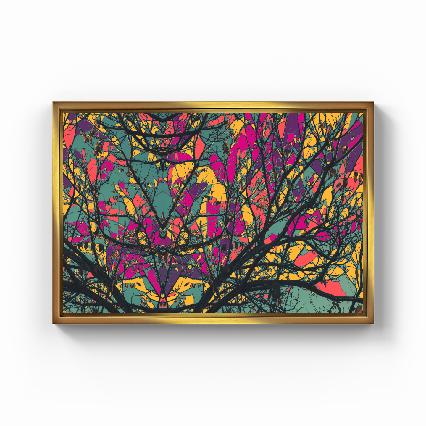 Symmetry Tree Branch Forest Expressionist Abstract Landscape No 29 - Canvas Painting