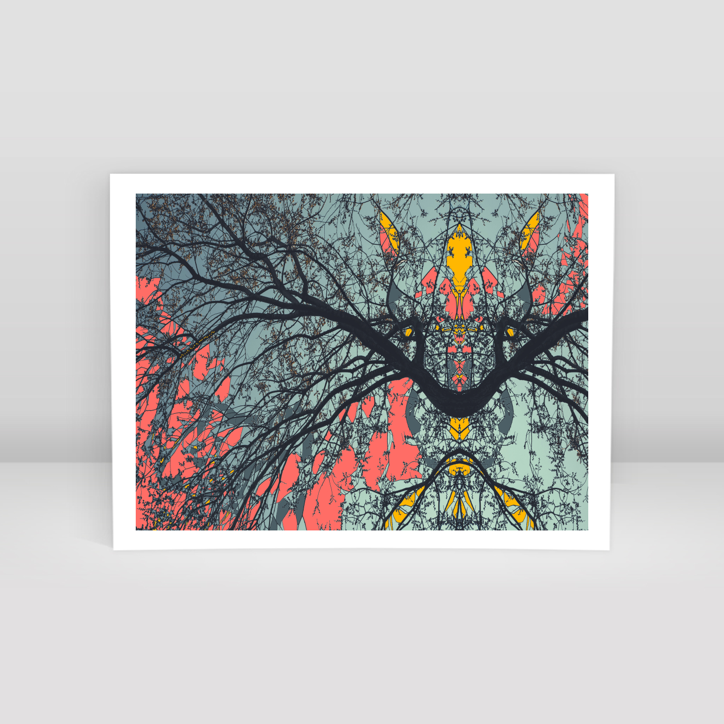 Symmetry Tree Branch Forest Expressionist Abstract Landscape No 02 - Art Print