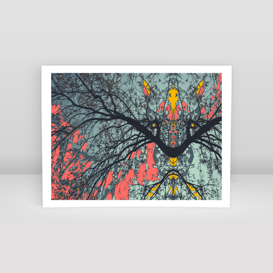 Symmetry Tree Branch Forest Expressionist Abstract Landscape No 02 - Art Print