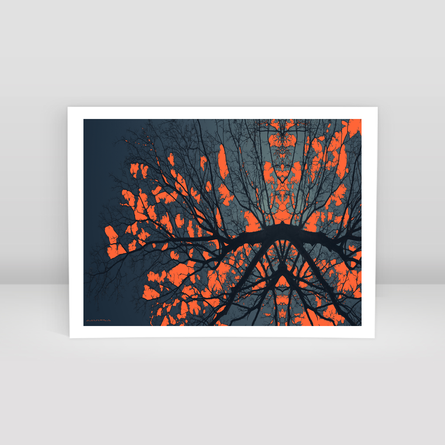 Symmetry Tree Branch Forest Expressionist Abstract Landscape No 03 - Art Print