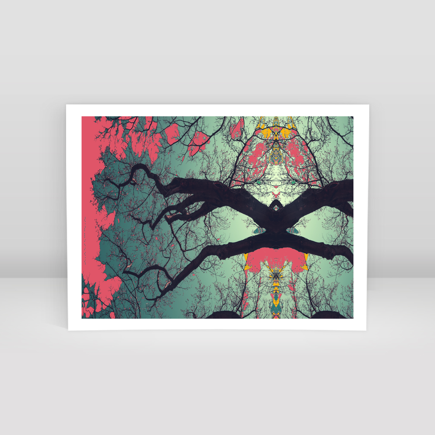 Symmetry Tree Branch Forest Expressionist Abstract Landscape No 04 - Art Print