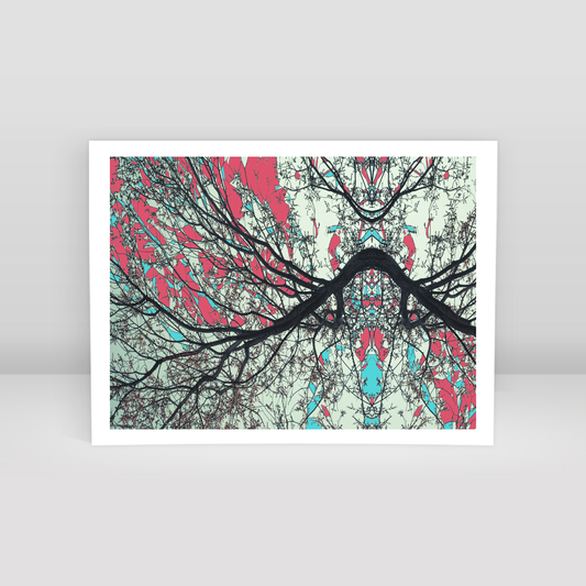 Symmetry Tree Branch Forest Expressionist Abstract Landscape No 05 - Art Print