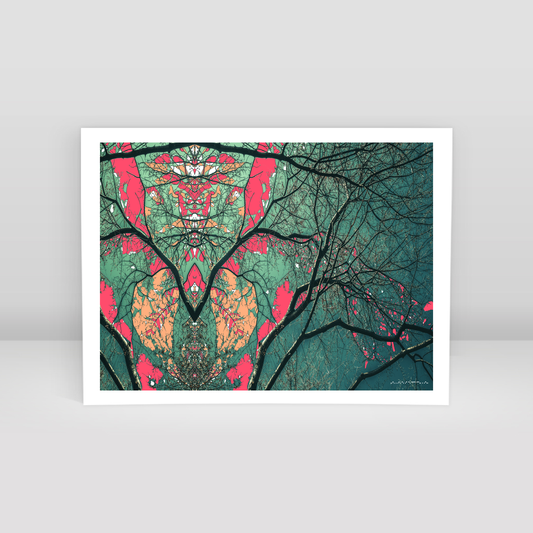 Symmetry Tree Branch Forest Expressionist Abstract Landscape No 07 - Art Print