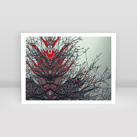 Symmetry Tree Branch Forest Expressionist Abstract Landscape No 08 - Art Print