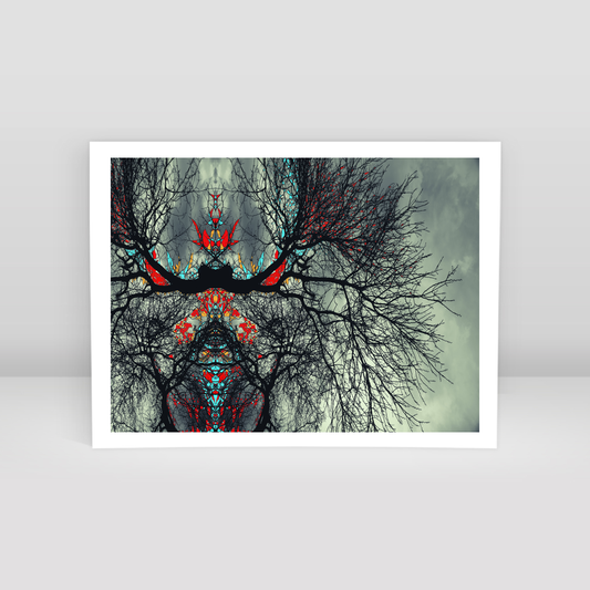 Symmetry Tree Branch Forest Expressionist Abstract Landscape No 12 - Art Print