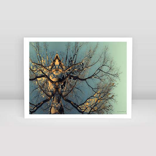 Symmetry Tree Branch Forest Expressionist Abstract Landscape No 13 - Art Print