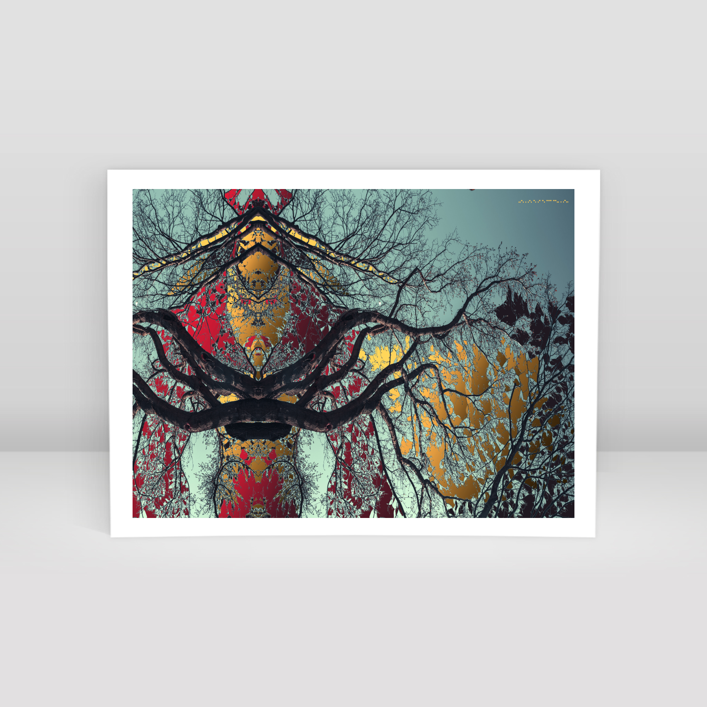 Symmetry Tree Branch Forest Expressionist Abstract Landscape No 14 - Art Print