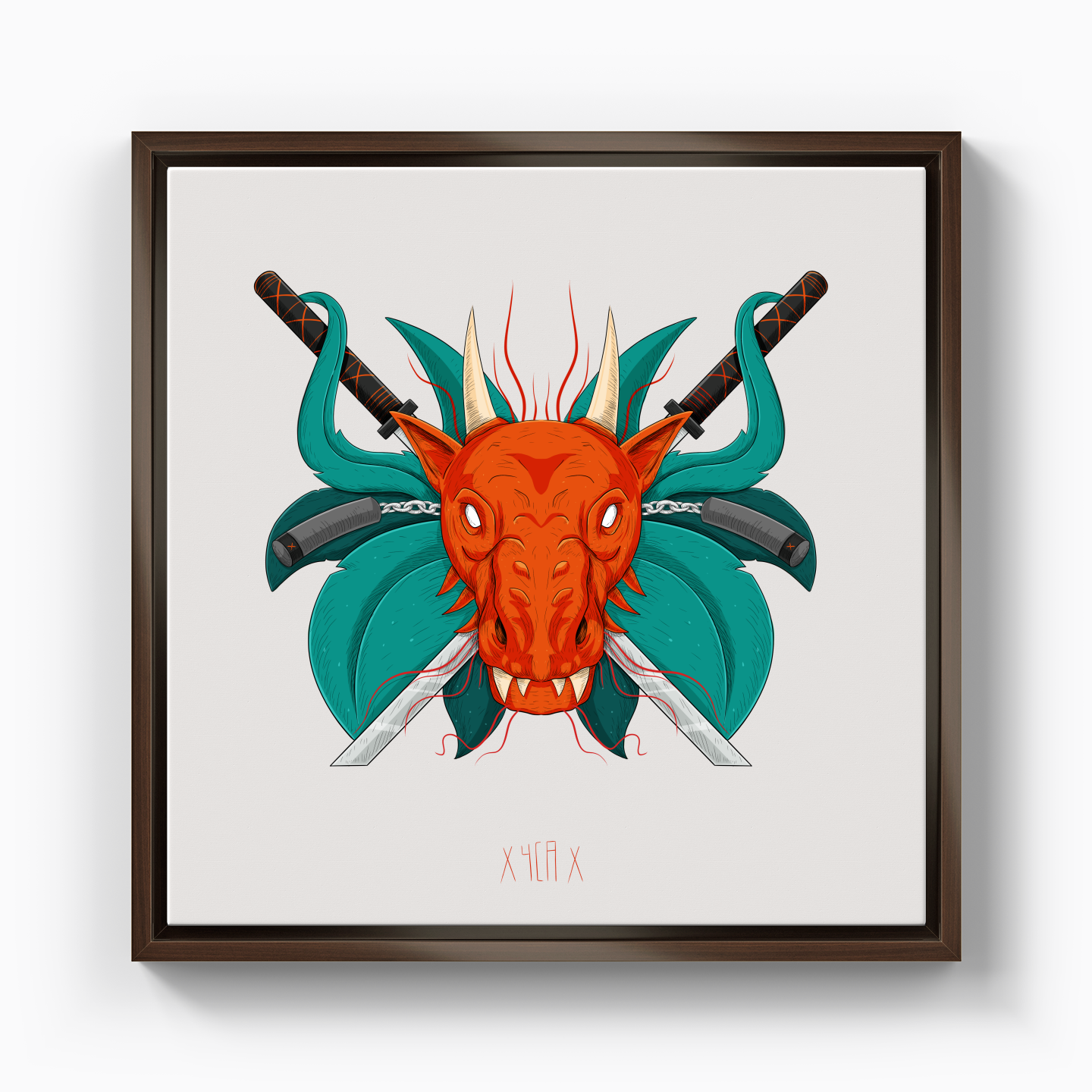 dragon illustration - Canvas Print