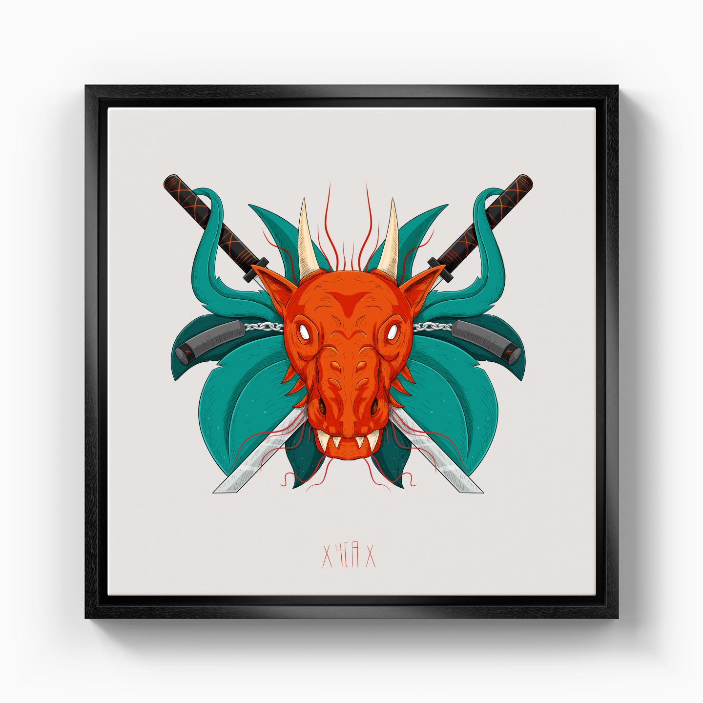 dragon illustration - Canvas Print