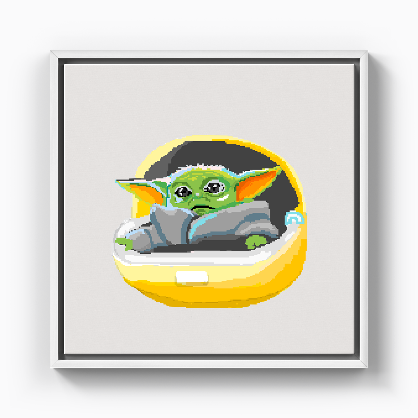 Baby Yoda Pixel Art - Canvas Print