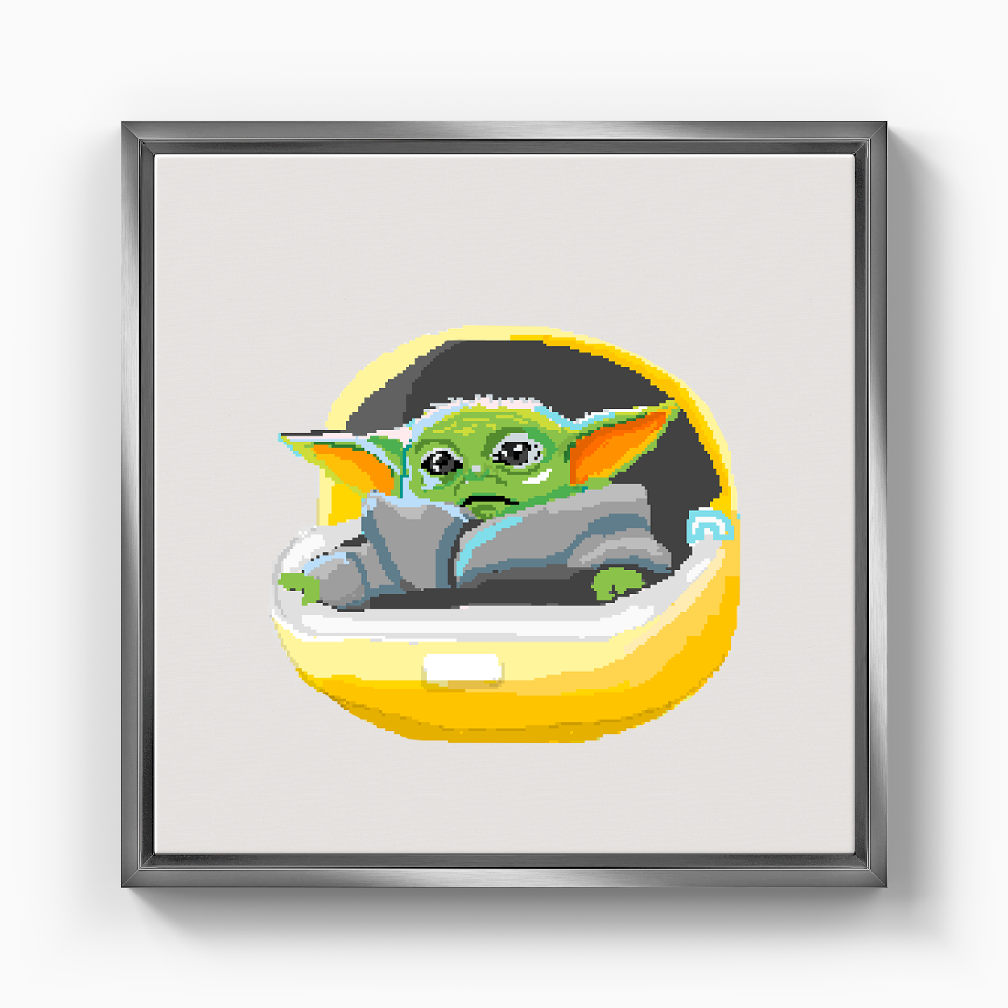 Baby Yoda Pixel Art - Canvas Print