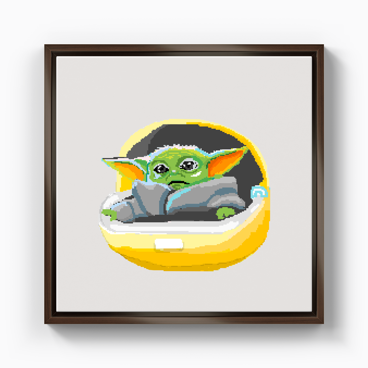 Baby Yoda Pixel Art - Canvas Print