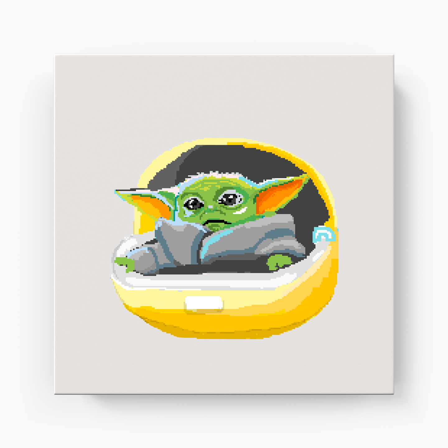 Baby Yoda Pixel Art - Canvas Print